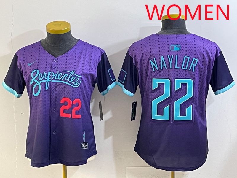 Women 2025 Arizona Diamondback #22 Naylor Purple Joint Name Nike MLB Jersey style 4->women mlb jersey->Women Jersey